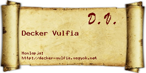 Decker Vulfia névjegykártya